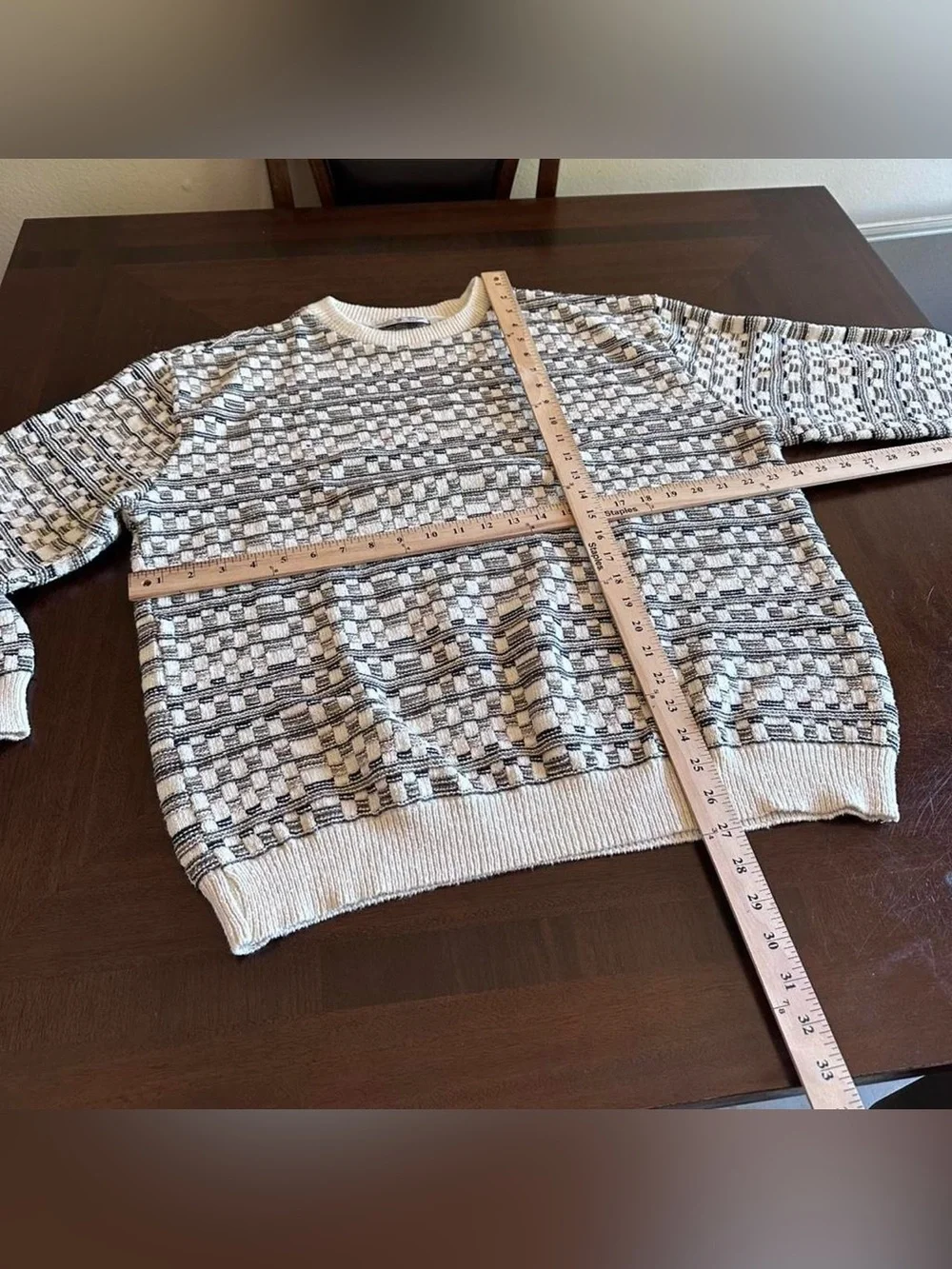 Vintage Boca Classics Textured Knit Sweater Men’s XL Boxy Fit Made in USA
